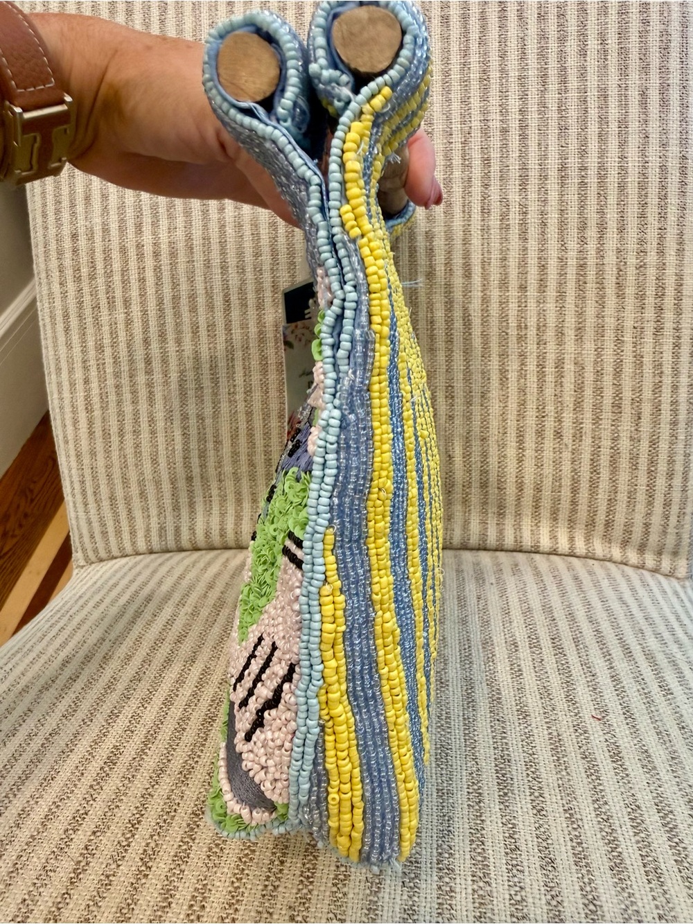 Made in India Amalfi beaded Blue and Aqua clutch - Picture 7 of 7